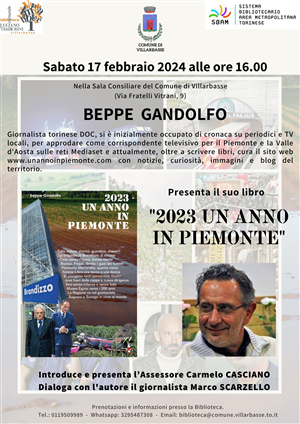 Beppe Gandolfo presenta il suo libro "2023 Un Anno In Piemonte"