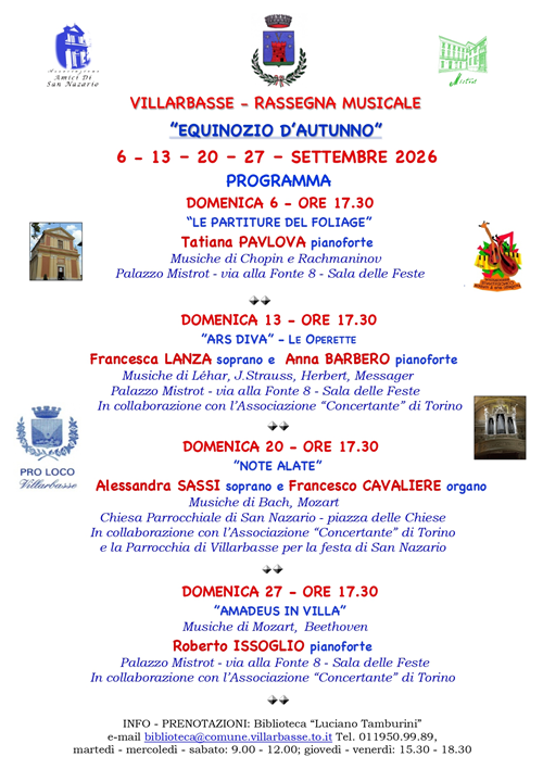 Rassegna musicale "Equinozio d'autunno"