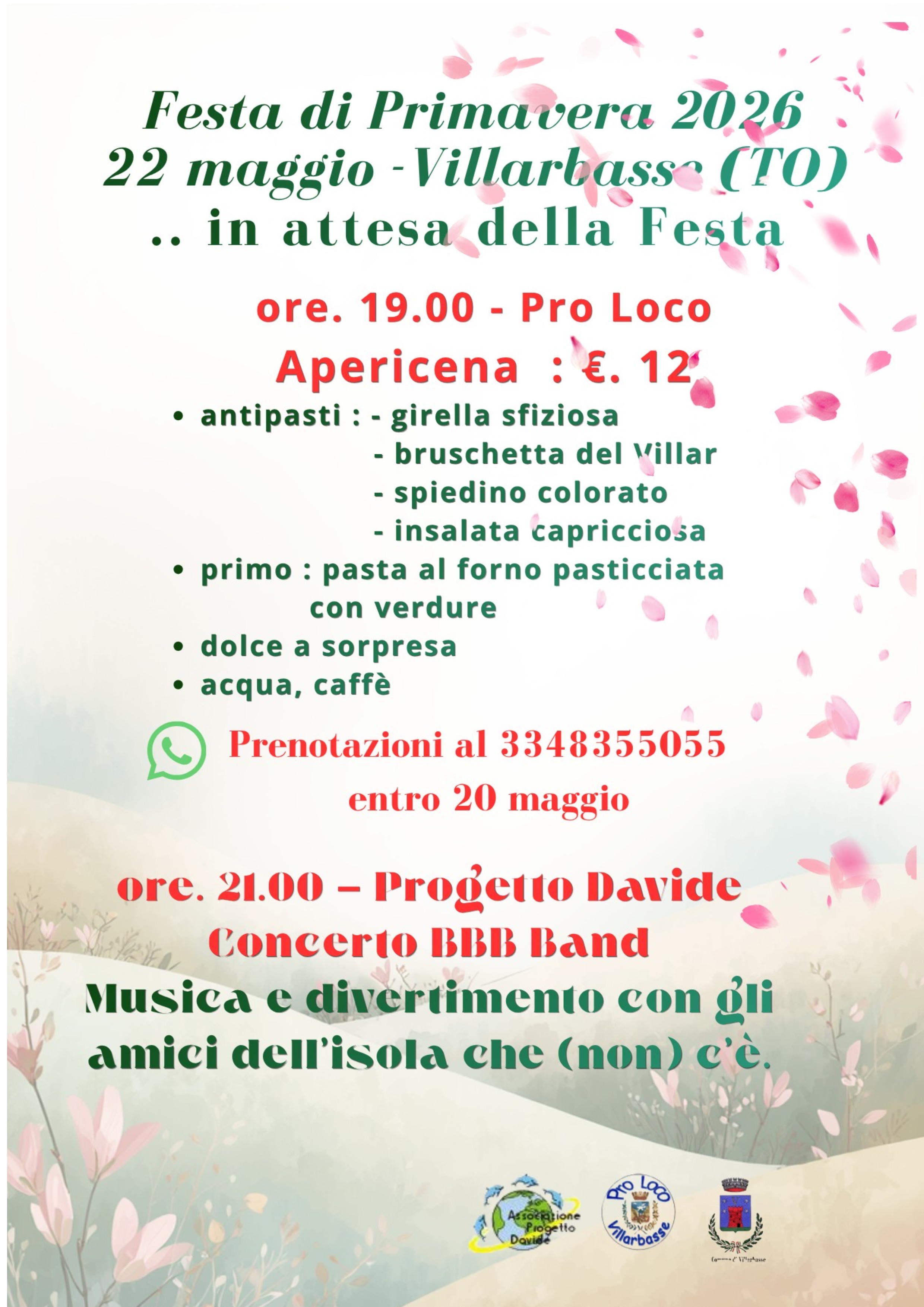 Festa di primavera 2026 - Apericena