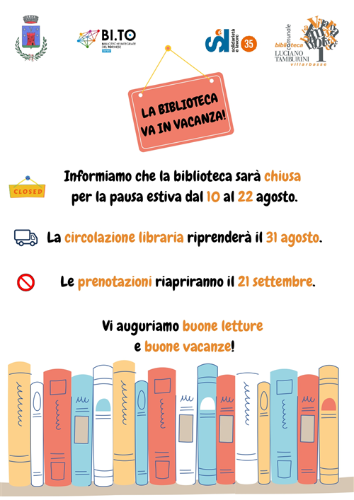 Avviso chiusura biblioteca