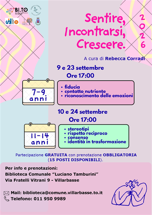 Sentire, Incontrarsi, Crescere 2026